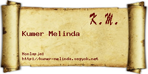 Kumer Melinda névjegykártya